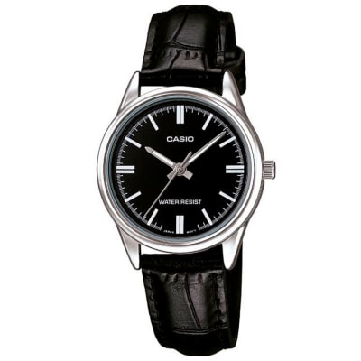Reloj CASIO Regular LTP-V005L-1A Acero/Cuero Mujer Negro/Plateado