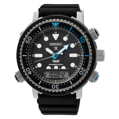 Reloj SEIKO PROSPEX PADI Arnie Hybrid Diver Edición 40 Aniversario SNJ035P1 Solar Acero/Resina Hombre Plateado/Negro