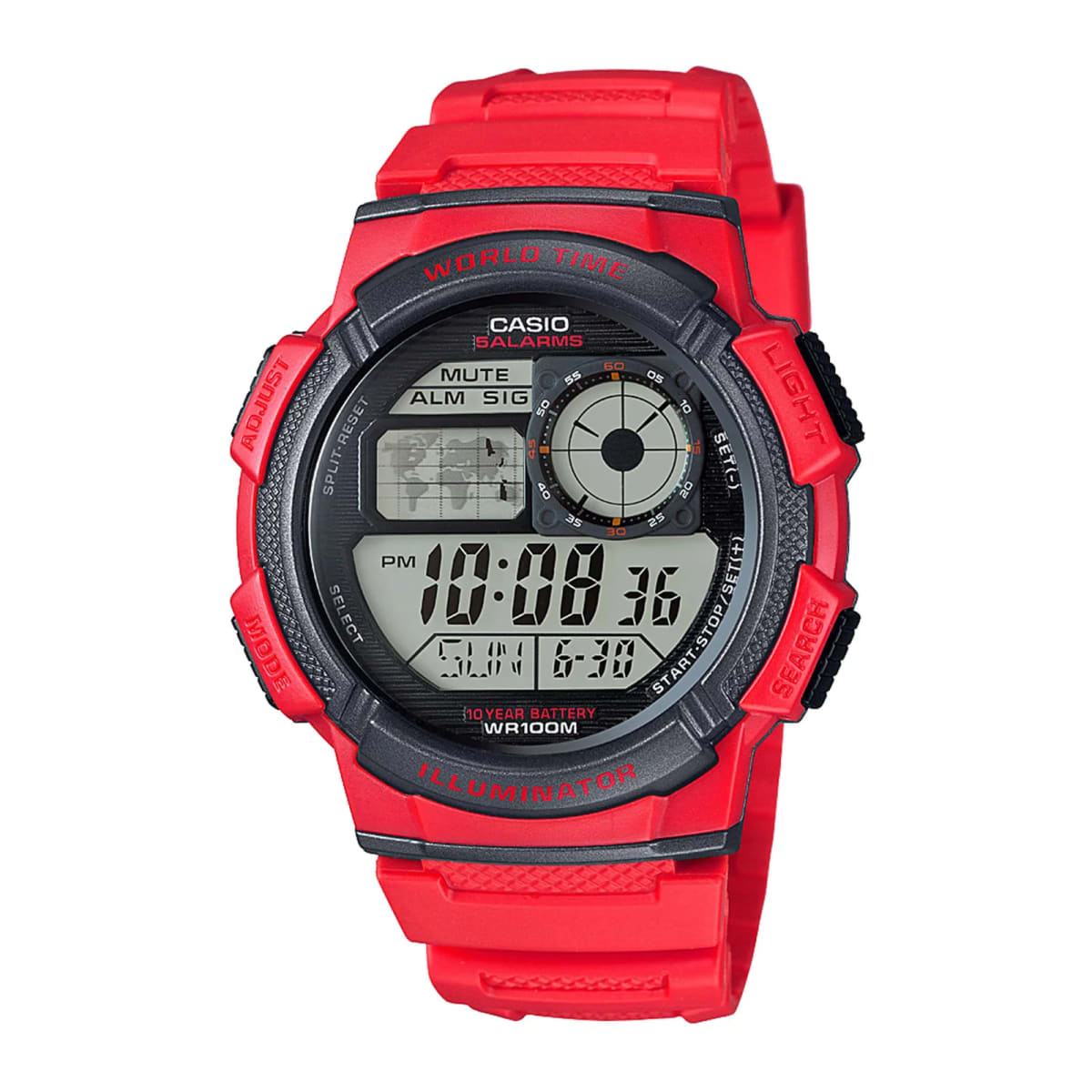 Reloj CASIO Regular AE-1000W-4A Resina Juvenil Rojo1