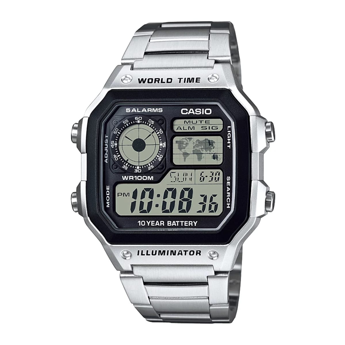 Reloj CASIO Regular AE-1200WHD-1A Resina Hombre Plateado1
