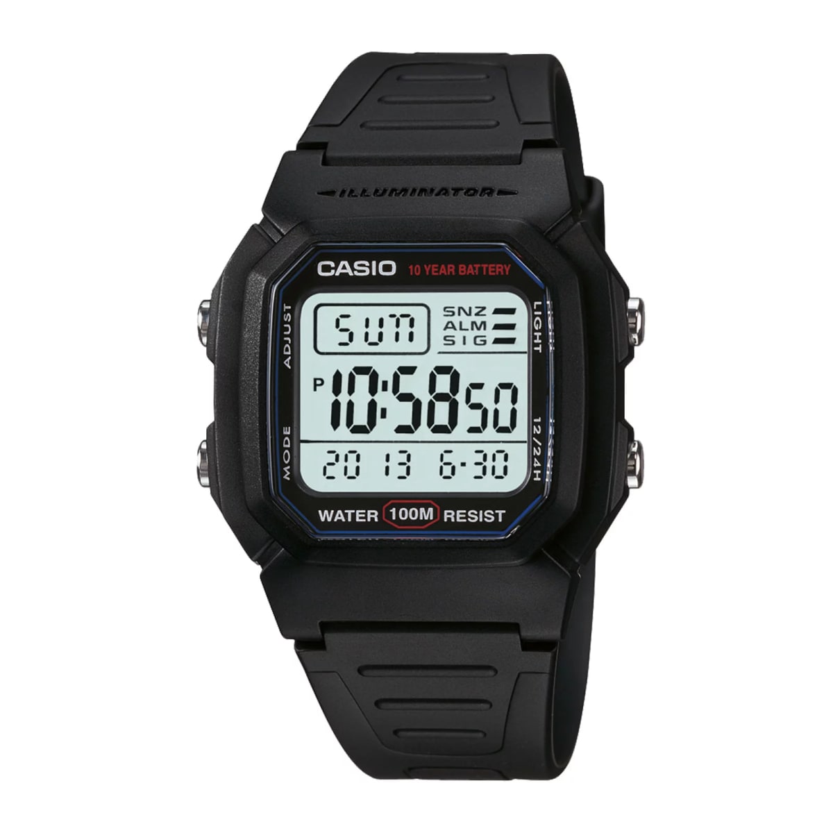 Reloj CASIO Regular W-800H-1A Resina Juvenil Negro1