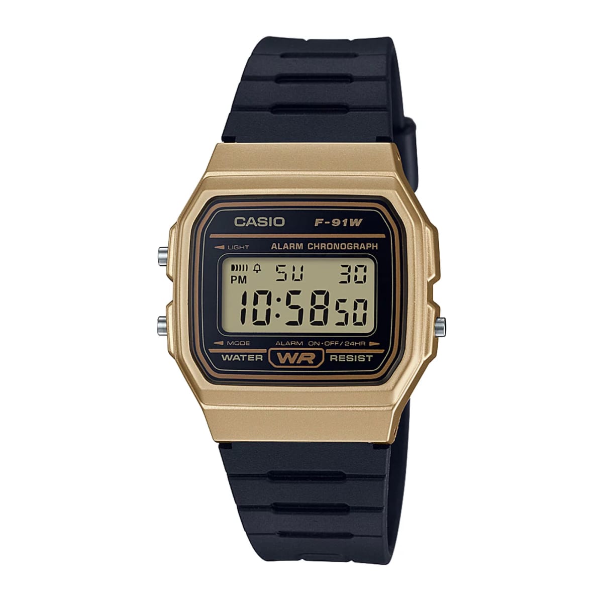Reloj CASIO Regular F-91WM-9A Resina Juvenil Dorado1