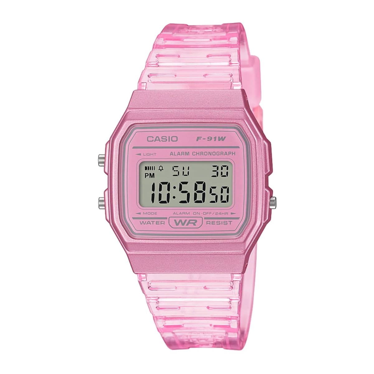 Reloj CASIO Regular F-91WS-4D Resina Juvenil Rosado1
