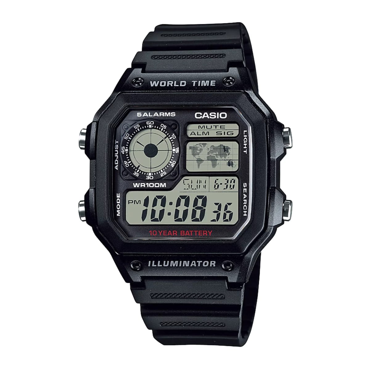 Reloj CASIO Regular AE-1200WH-1A Resina Juvenil Negro1