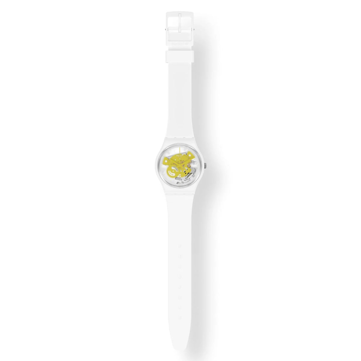 Reloj SWATCH TIME TO YELLOW SMALL SO31W105 Blanco2