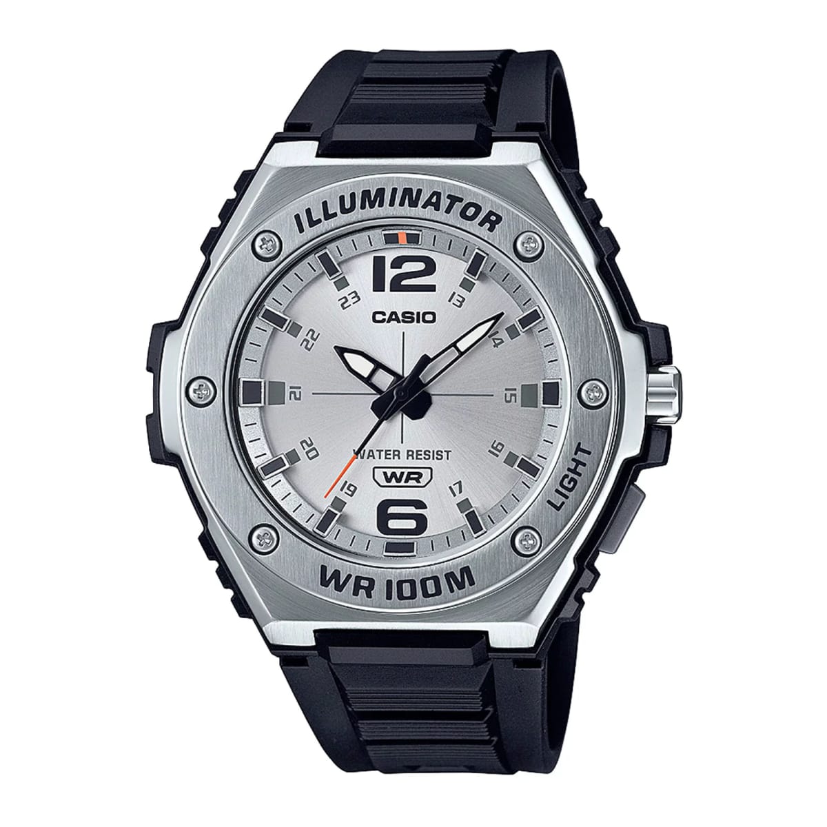 Reloj CASIO Regular MWA-100H-7A Resina/Acero Juvenil Plateado/Negro1