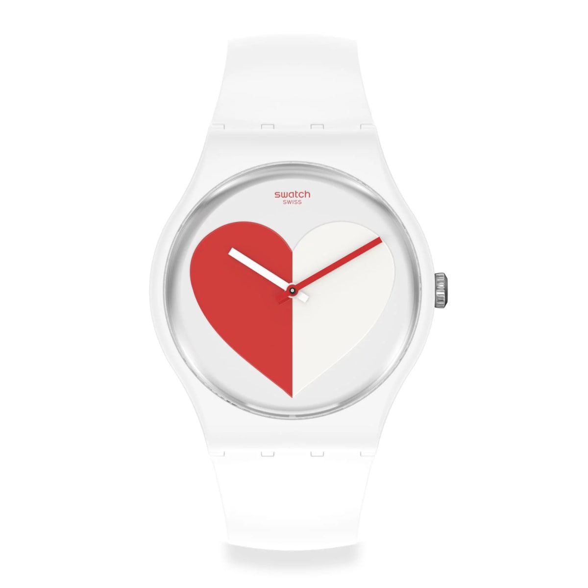 Reloj SWATCH HALF <3 RED SO29Z113 Blanco1