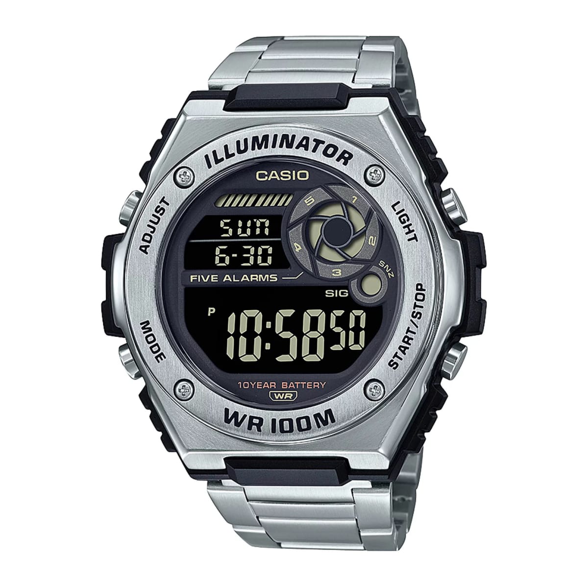 Reloj CASIO Regular MWD-100HD-1B Resina/Acero Hombre Plateado1