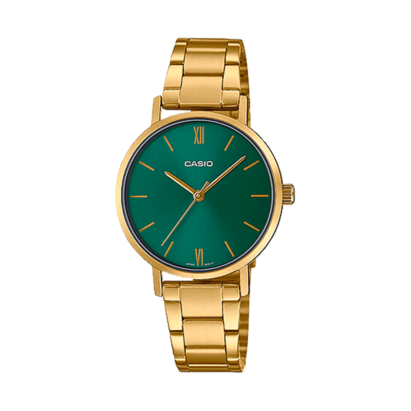 Reloj CASIO Regular LTP-VT02G-3A Acero Mujer  Verde/Dorado1