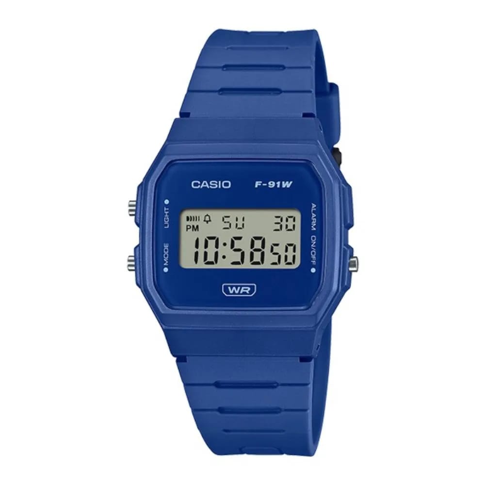 Reloj CASIO Regular F-91WB-2A1 Resina Juvenil Azul1