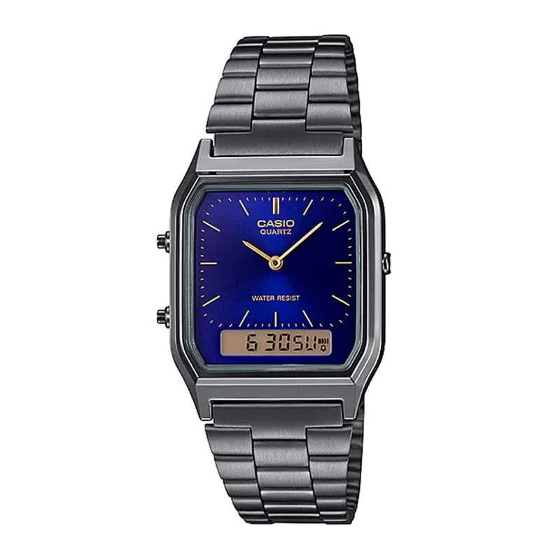 Reloj CASIO Retro AQ-230GG-2A Resina/Cromado Juvenil Plateado1