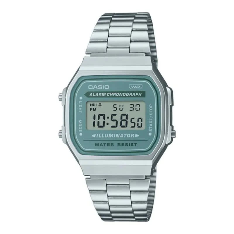 Reloj CASIO Retro A168WA-3A Resina/Cromado Unisex Plateado1