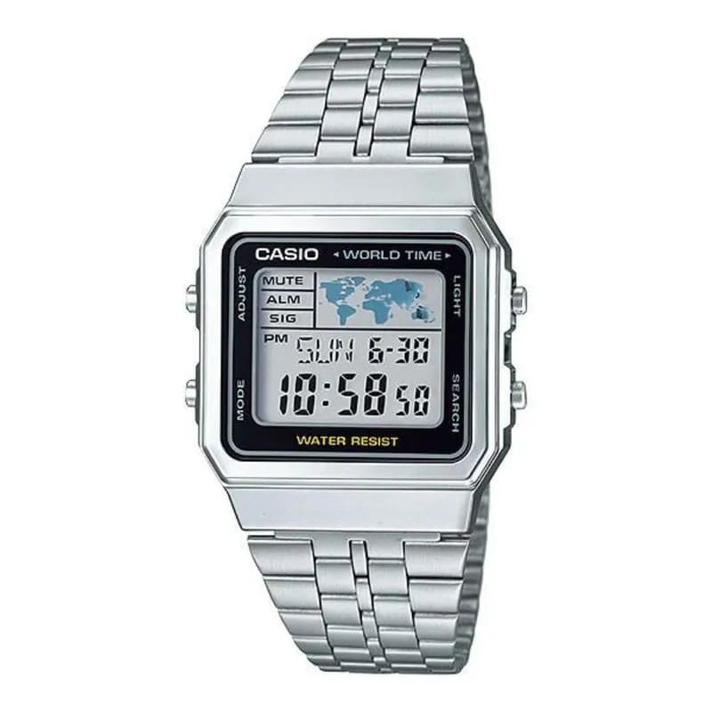 Reloj CASIO Retro A500WA-1 ACERO Unisex Plateado1