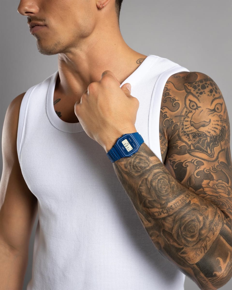 Reloj CASIO Regular F-91WB-2A1 Resina Juvenil Azul3