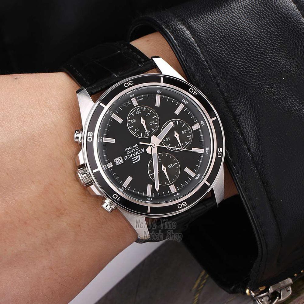 Reloj EDIFICE EFR-526L-1A Acero/Cuero Hombre Plateado2
