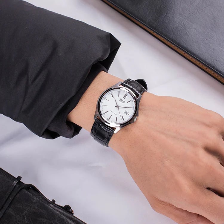 Reloj CASIO Regular MTP-1183E-7A Acero/Cuero Hombre Plateado/Negro2