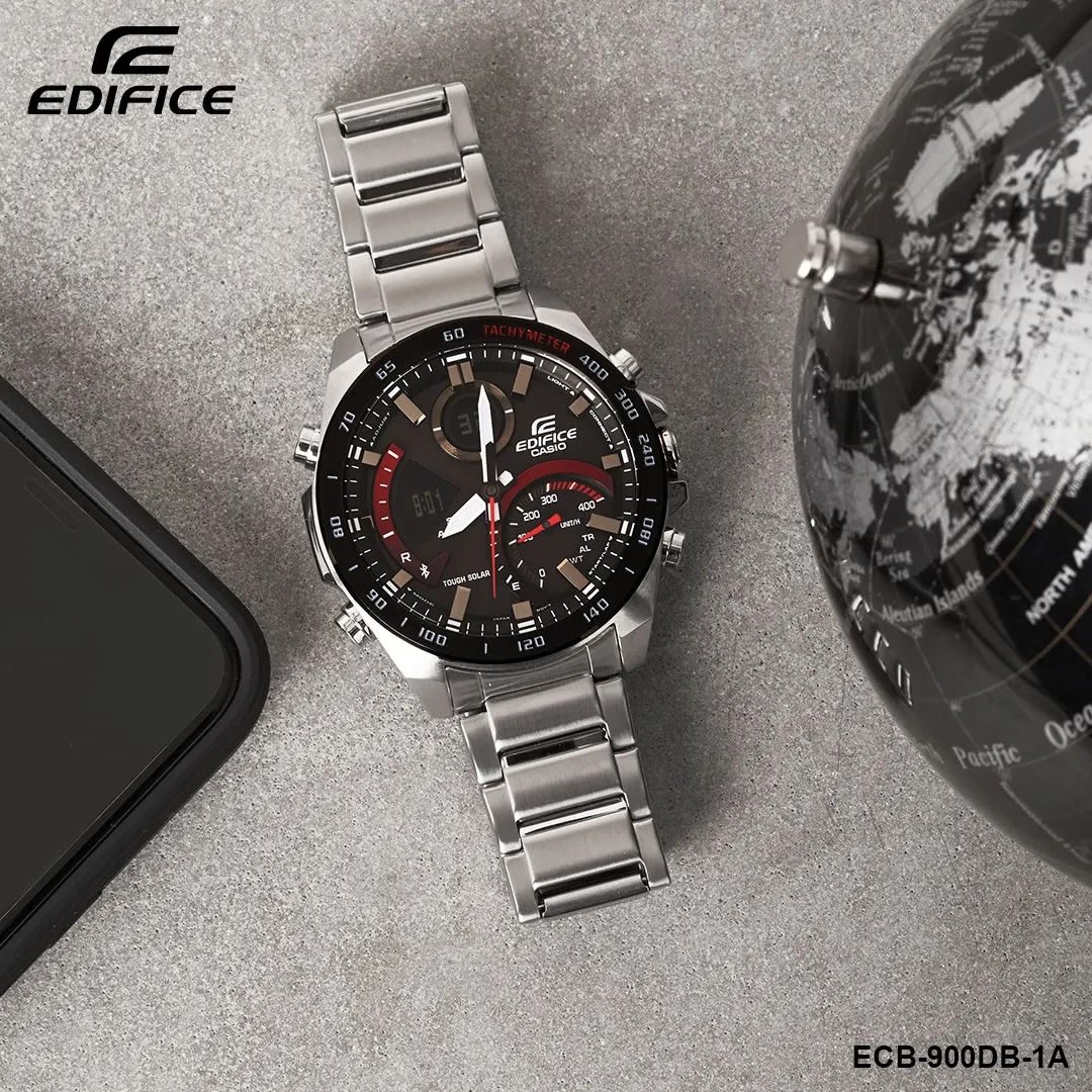 Reloj EDIFICE ECB-900DB-1A Acero Hombre Plateado4
