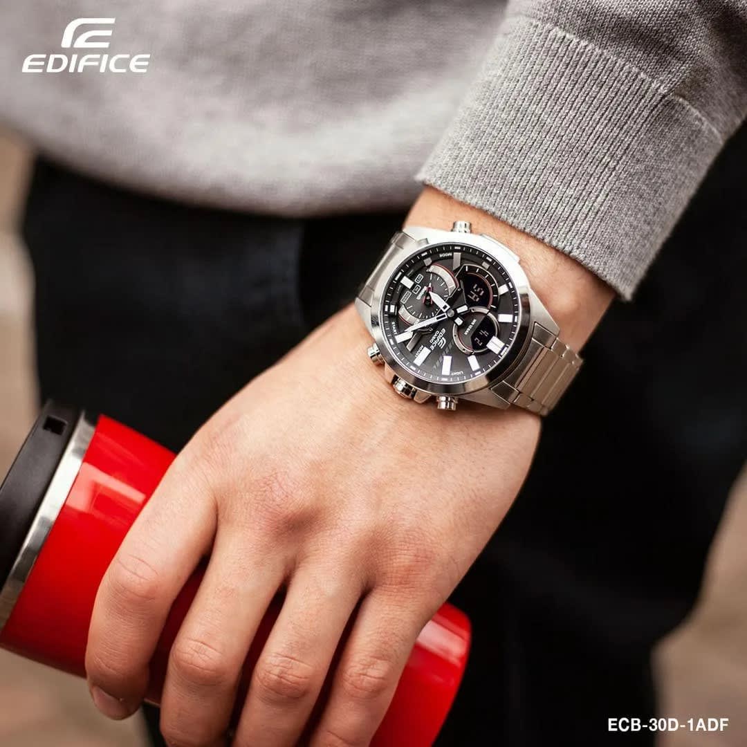 Reloj EDIFICE ECB-30D-1A Acero Hombre Plateado4