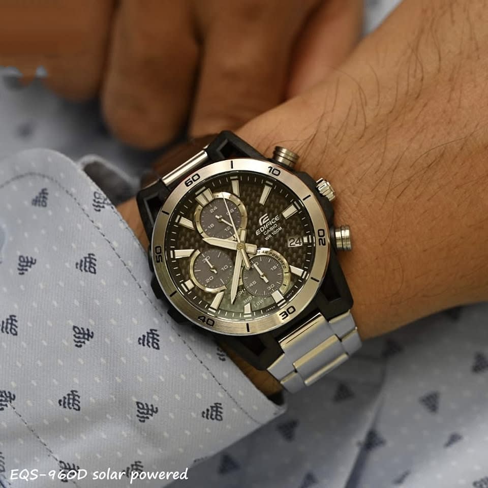 Reloj EDIFICE EQS-960D-1A Carbono/Acero Hombre Negro4