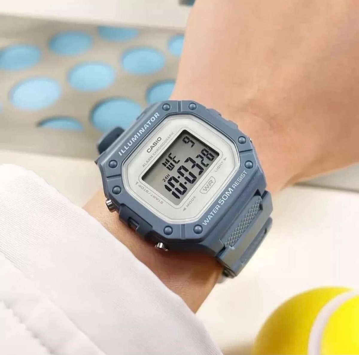 Reloj CASIO Regular W-218HC-2A Resina Unisex Celeste3