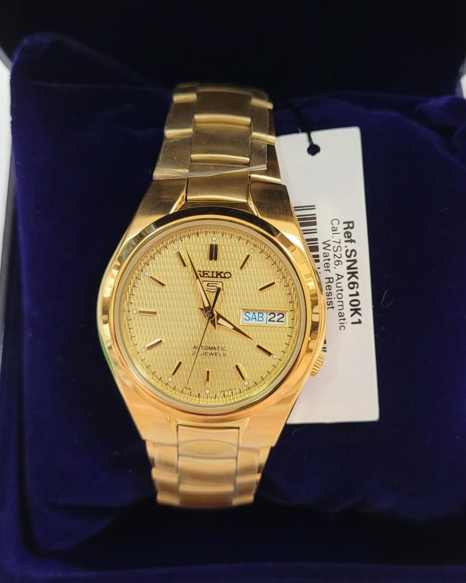 Reloj SEIKO 5 SNK610K1 Automático Acero Hombre Dorado3