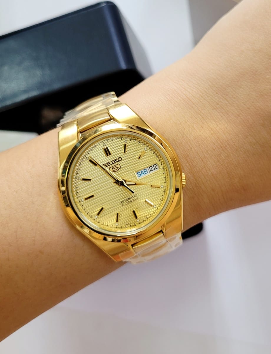 Reloj SEIKO 5 SNK610K1 Automático Acero Hombre Dorado4