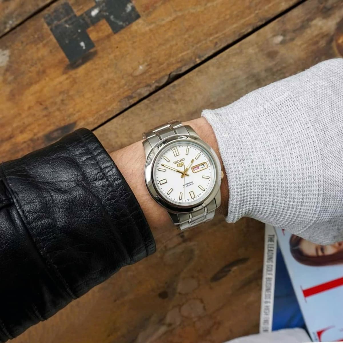 Reloj SEIKO 5 SNKK07K1 Automático Acero Hombre Plateado4