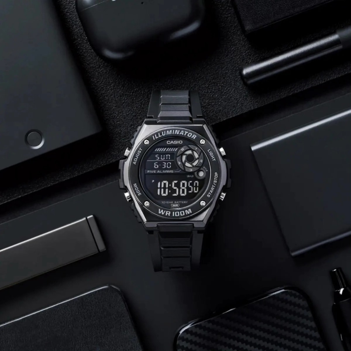 Reloj CASIO Regular MWD-100HB-1B Resina/Acero Hombre Negro2