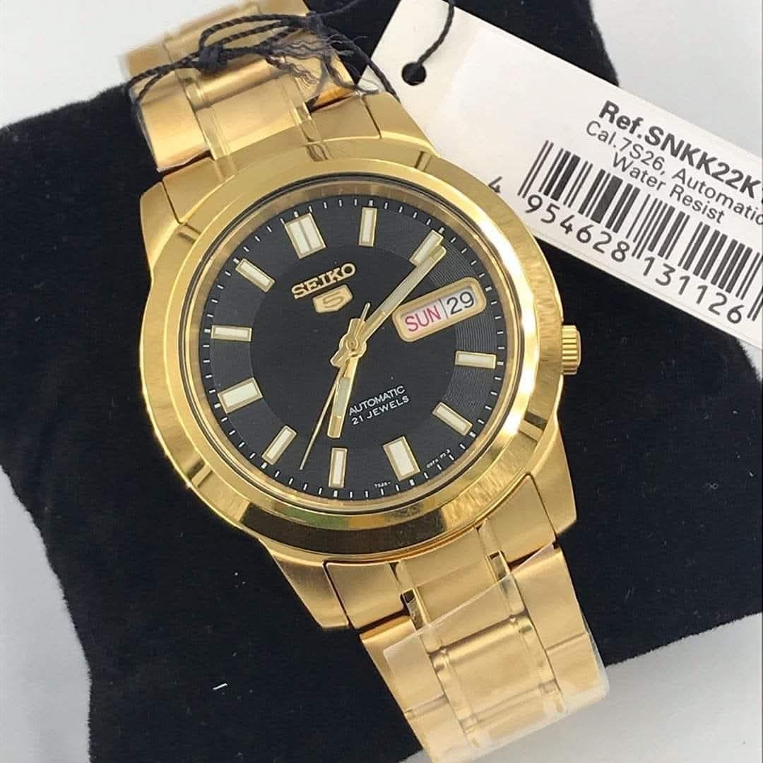 Reloj SEIKO 5 SNKK22K1 Automático Acero Hombre Dorado4