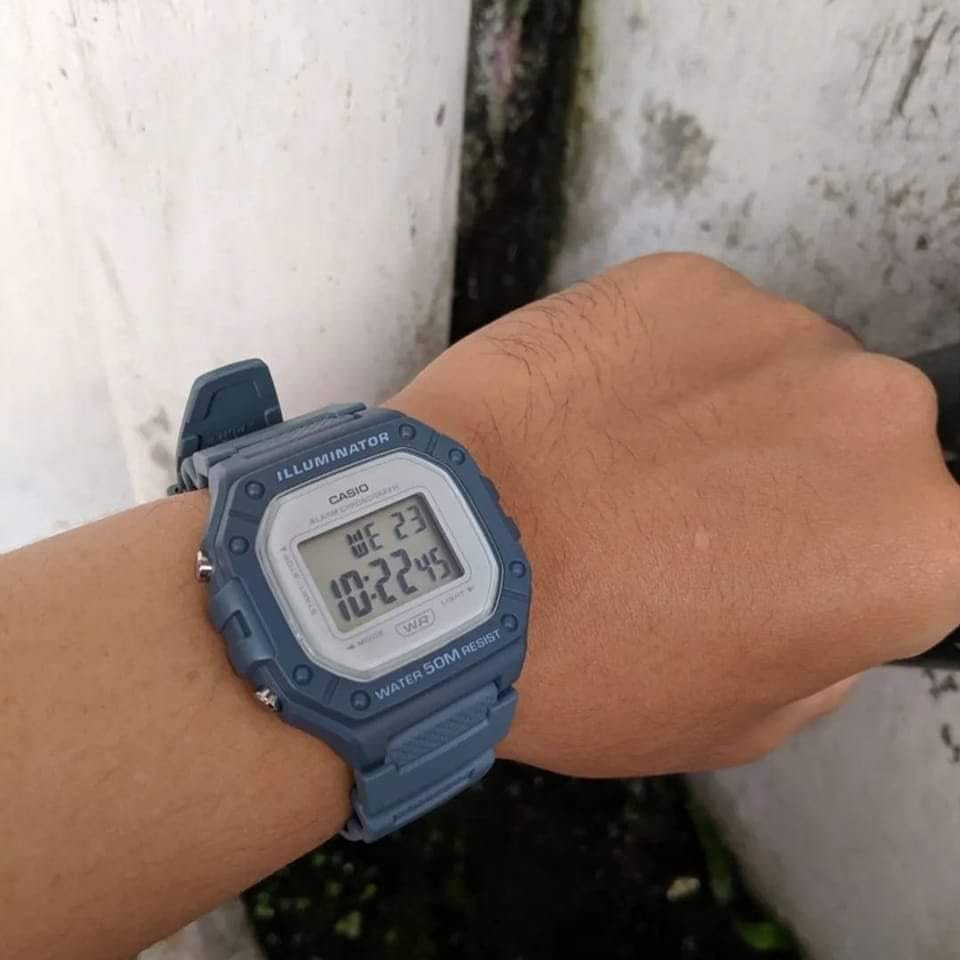 Reloj CASIO Regular W-218HC-2A Resina Unisex Celeste2