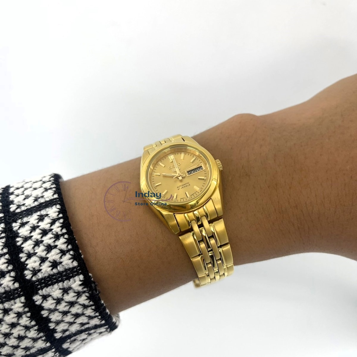 Reloj SEIKO 5 SYMA38K1 Automático Acero Mujer Dorado4