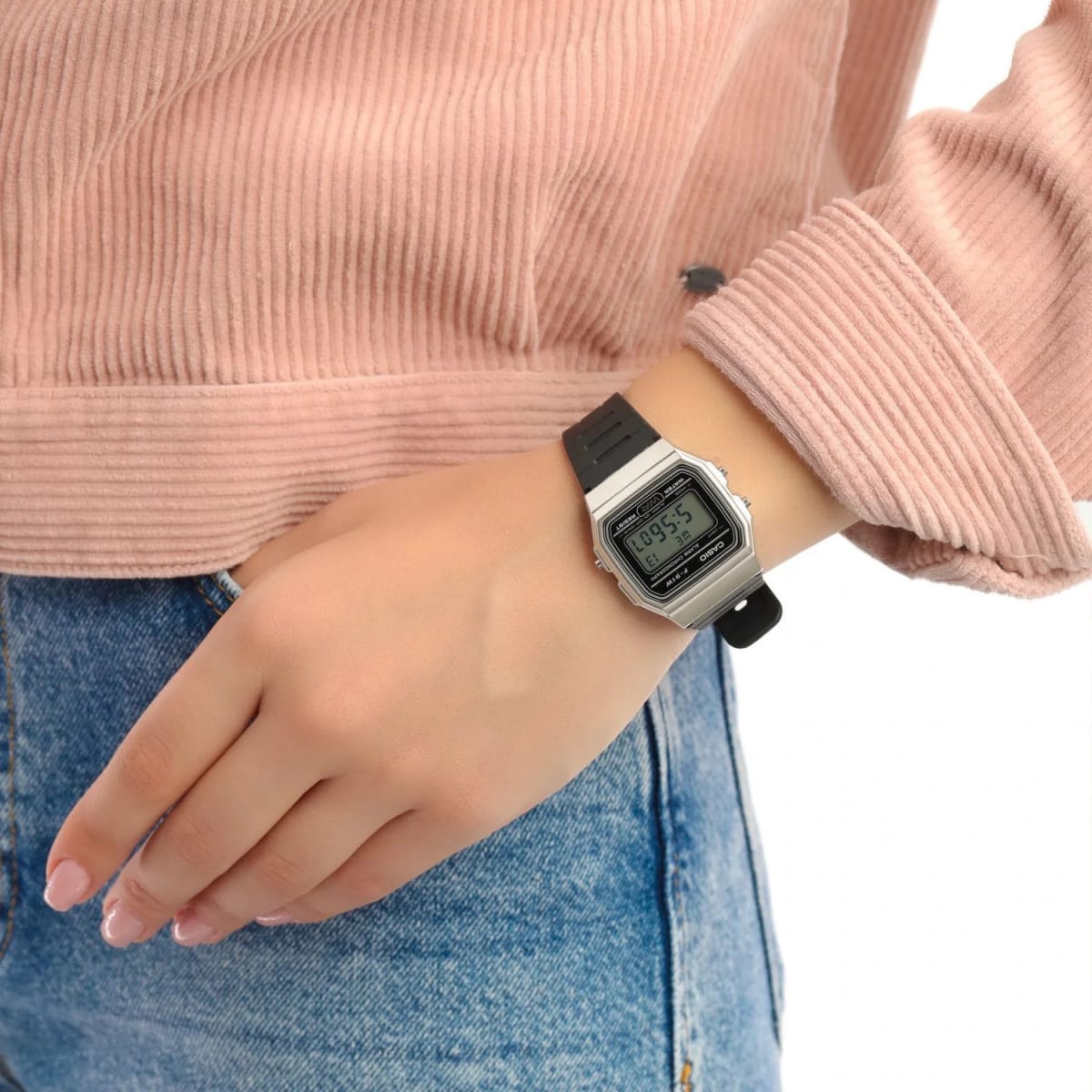 Reloj CASIO Regular F-91WM-7A Resina Juvenil Plateado6