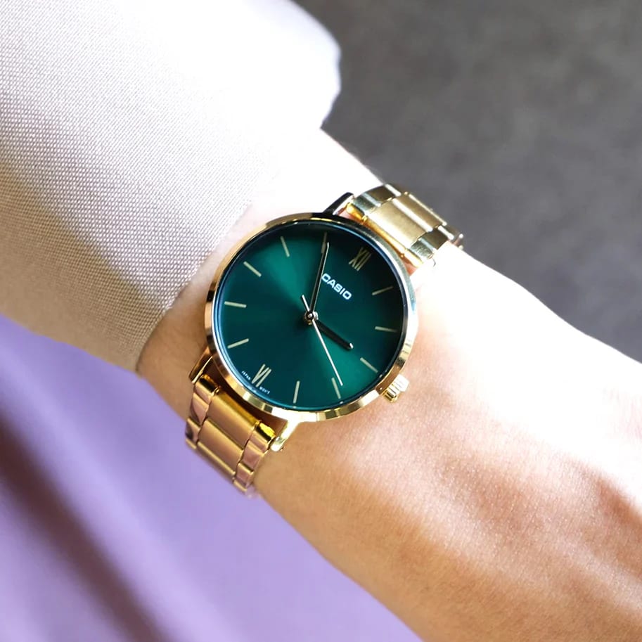 Reloj CASIO Regular LTP-VT02G-3A Acero Mujer  Verde/Dorado2