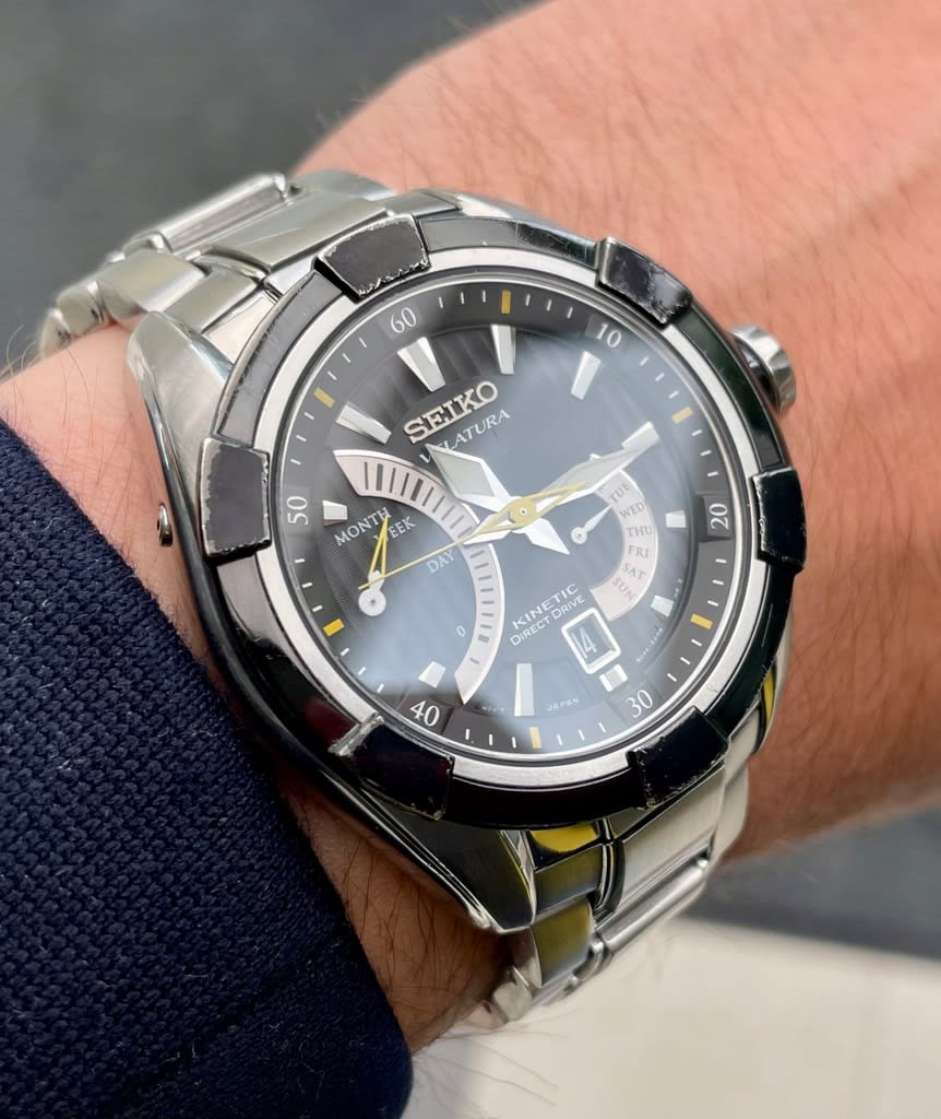 Reloj SEIKO VELATURA SRH015P1 Kinetic Acero Hombre Plateado5