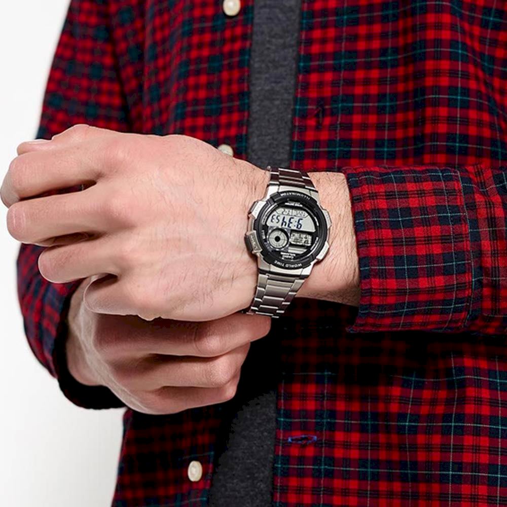 Reloj CASIO Regular AE-1000WD-1A Resina Juvenil Plateado4