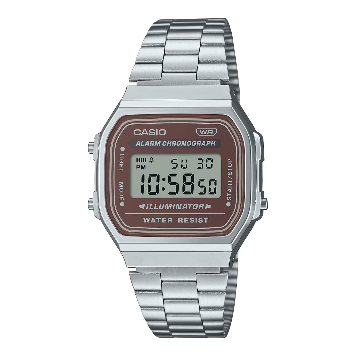 Reloj CASIO Retro A168WA-5A Resina/Cromado Unisex Plateado1