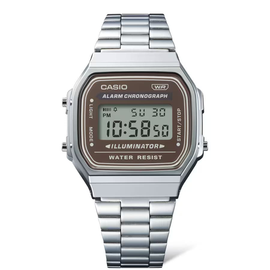 Reloj CASIO Retro A168WA-5A Resina/Cromado Unisex Plateado2
