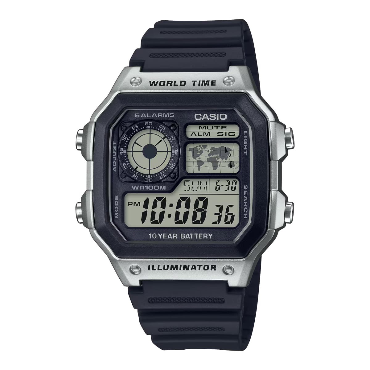 Reloj CASIO Regular AE-1200WH-1C Resina Juvenil Negro1