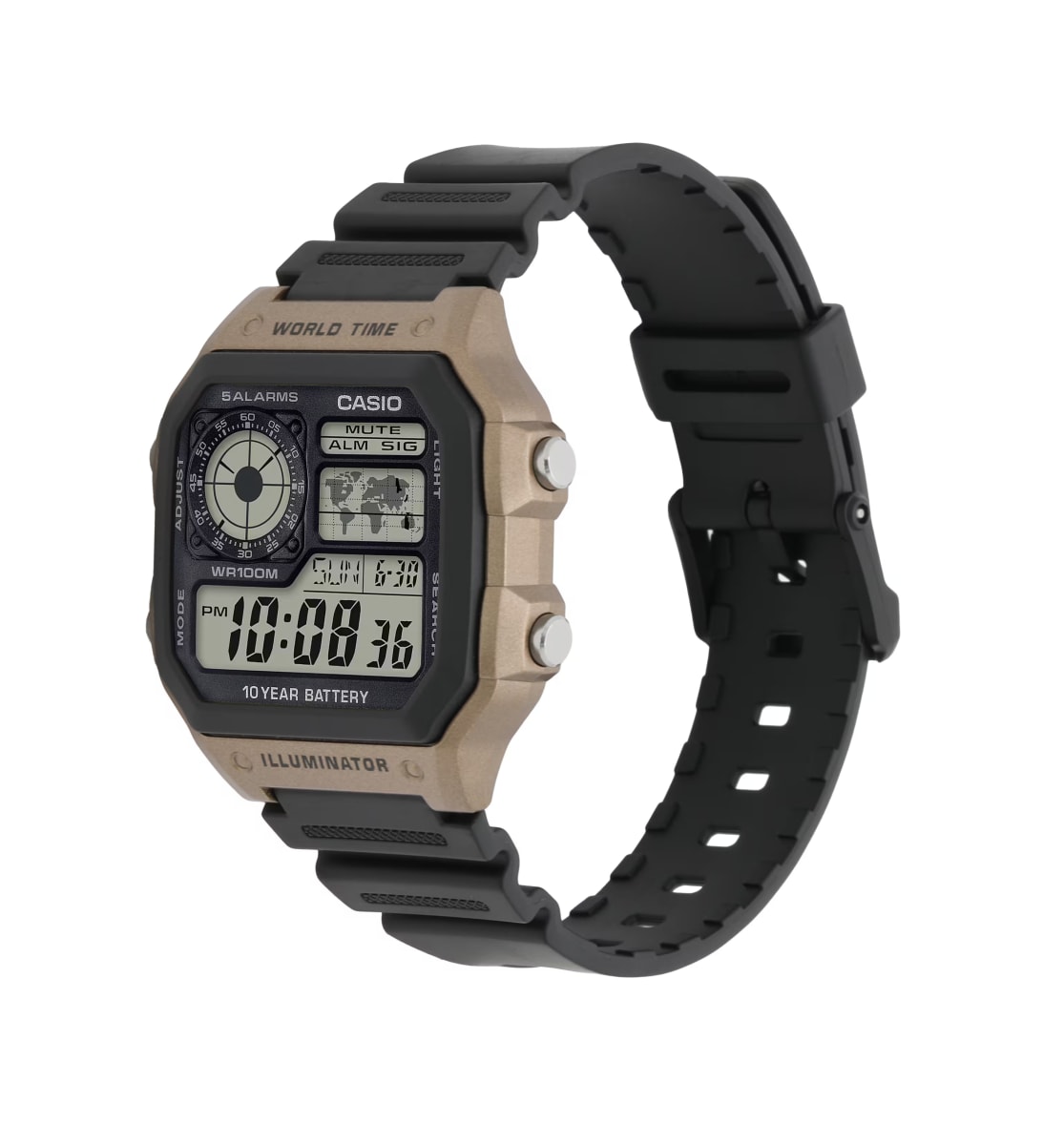 Reloj CASIO Regular AE-1200WH-5A Resina Juvenil Negro/Dorado4