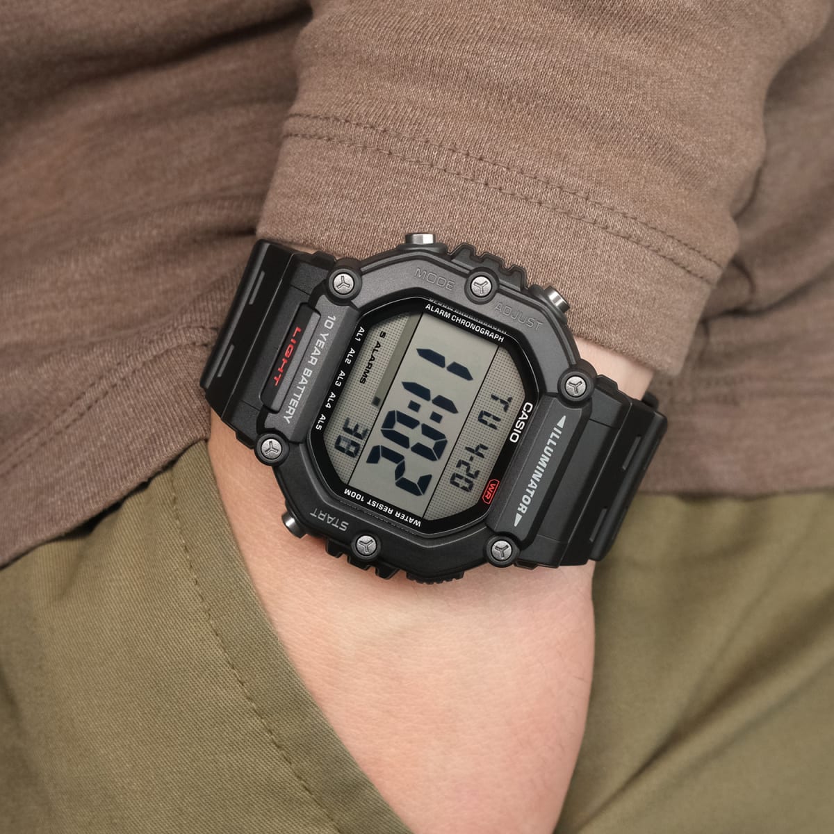 Reloj CASIO Regular AE-1600H-1A Resina Juvenil Negro5