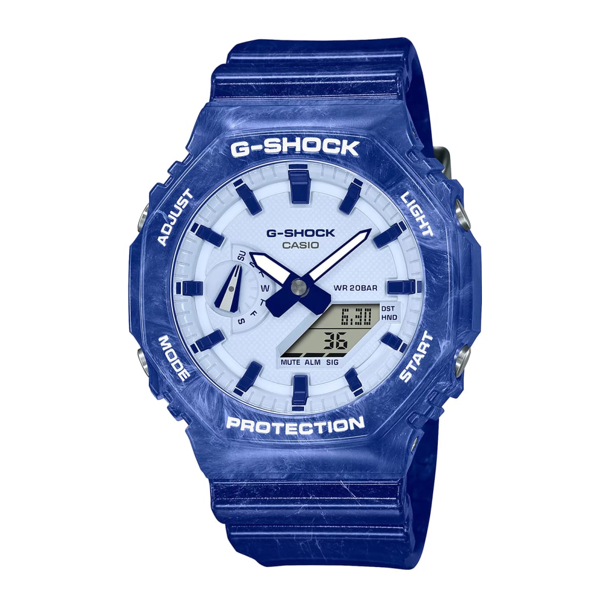 Reloj G-SHOCK GA-2100BWP-2A Carbono/Resina Hombre Azul1