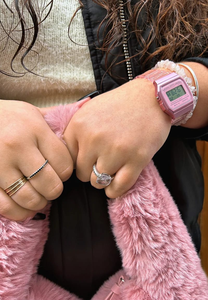 Reloj CASIO Regular F-91WS-4D Resina Juvenil Rosado4