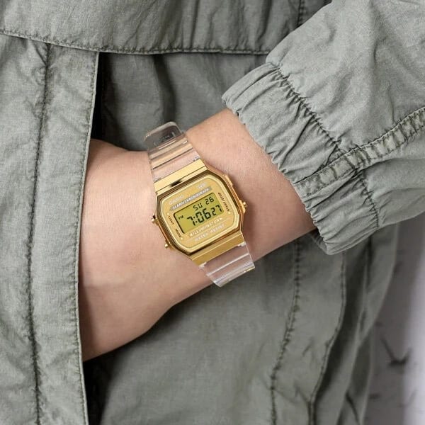 Reloj CASIO Regular A168XESG-9A Resina Mujer Dorado4