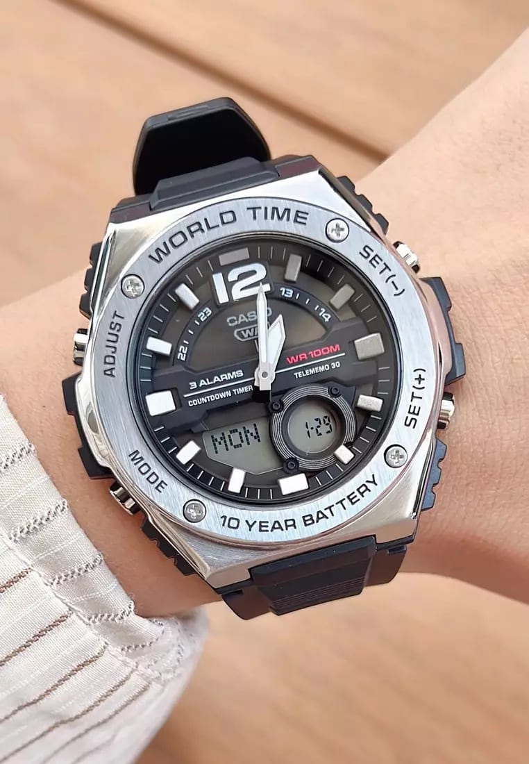 Reloj CASIO Regular MWQ-100-1A Resina/Acero Hombre Negro/Plateado3