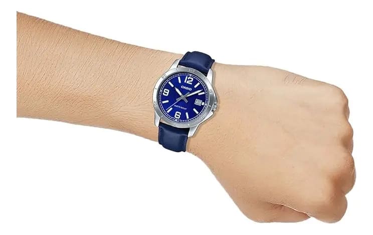 Reloj CASIO Regular MTP-V004L-2B Acero/Cuero Hombre Plateado/Azul2