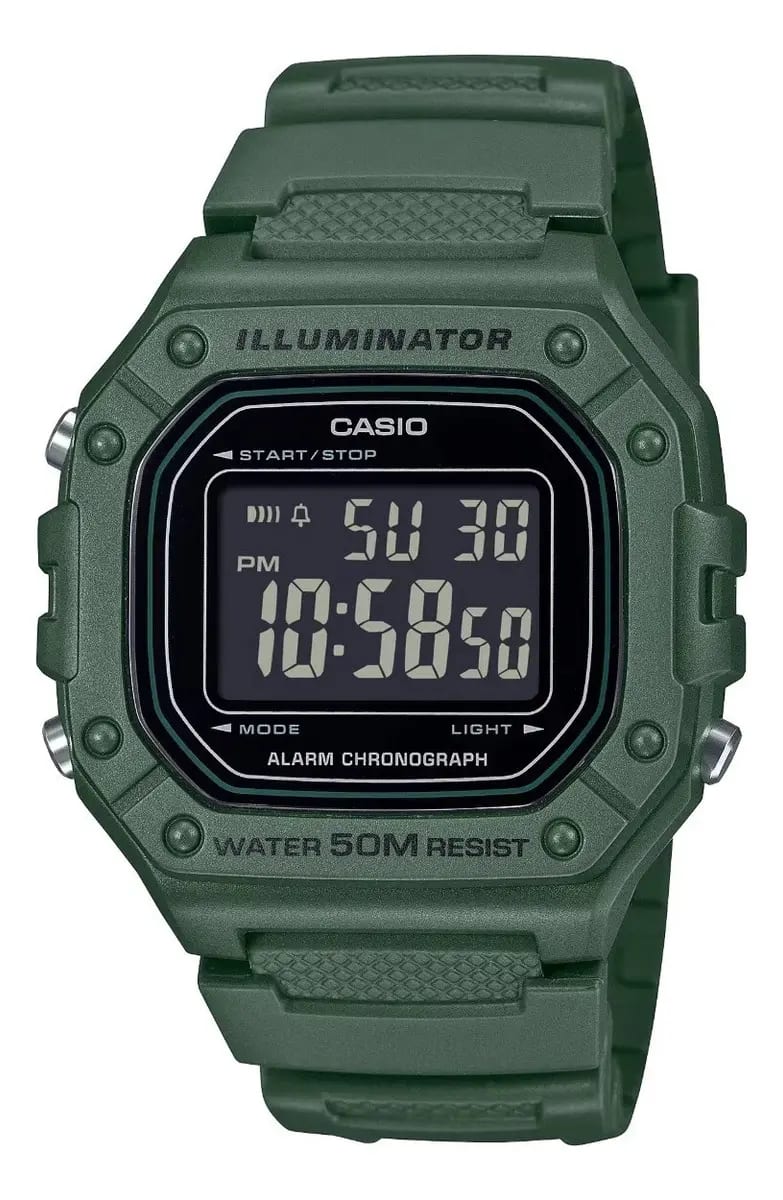 Reloj CASIO Regular W-218H-3B Resina Hombre Verde1