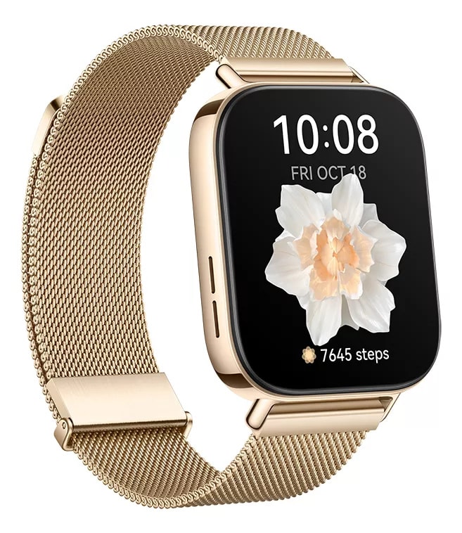 Smartwatch Huawei Watch FIT 3 Con Correa Milanés Dorada3