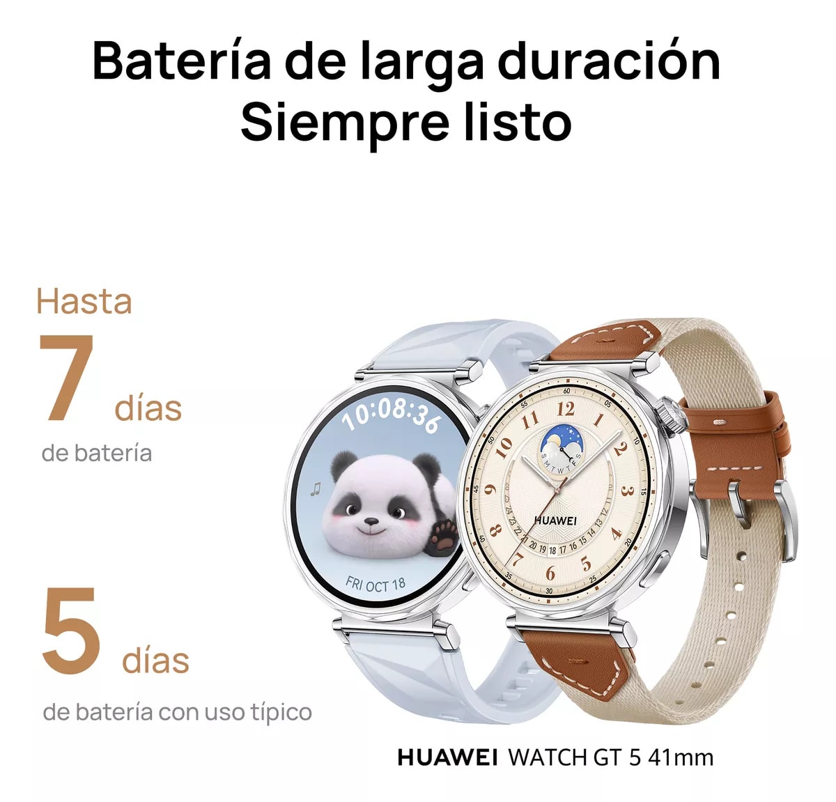 Smartwatch Huawei Gt 5 41mm Correa Cuero Blanco7