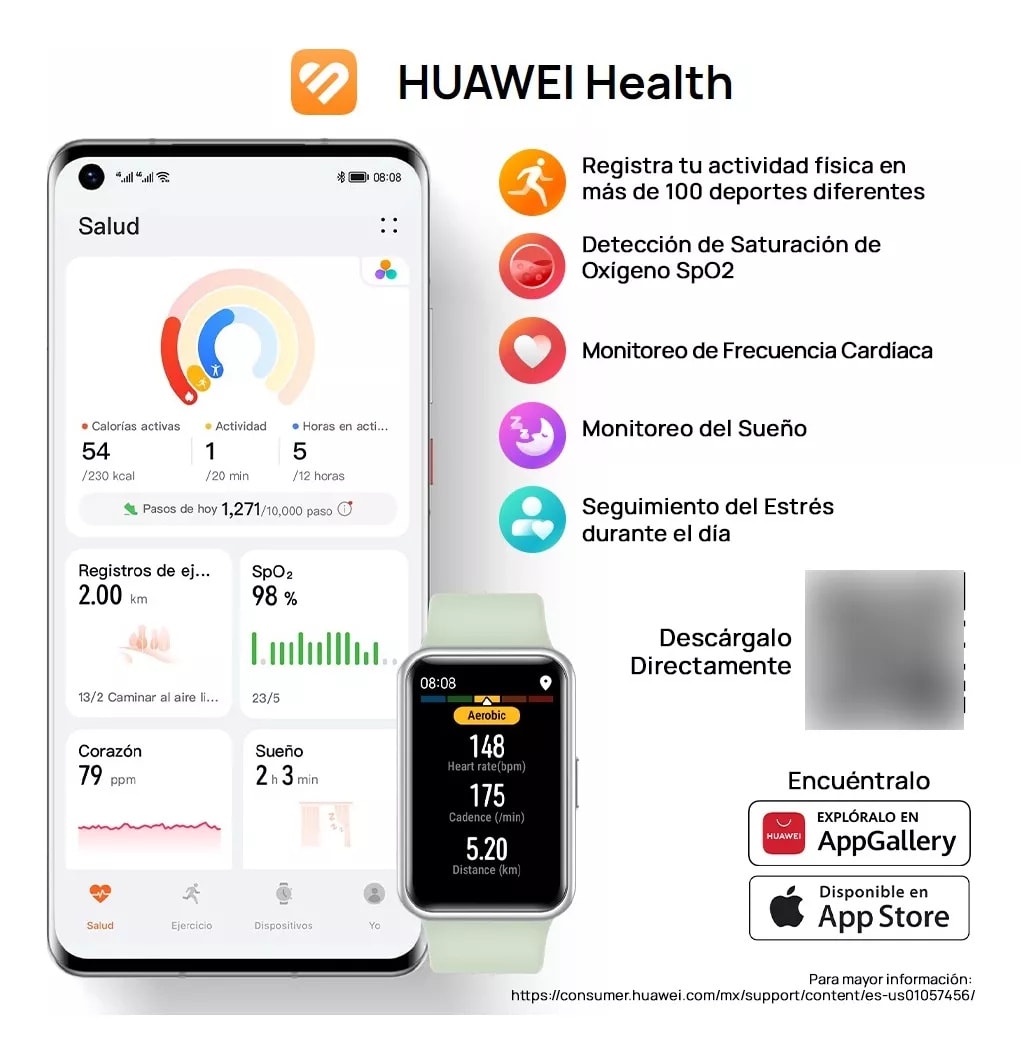 Smartwatch Huawei GT 4 46mm Correa Silicona Verde Bosque6