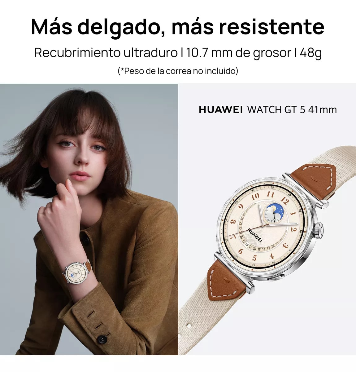 Smartwatch Huawei GT 5 41mm Correa Silicona negra5